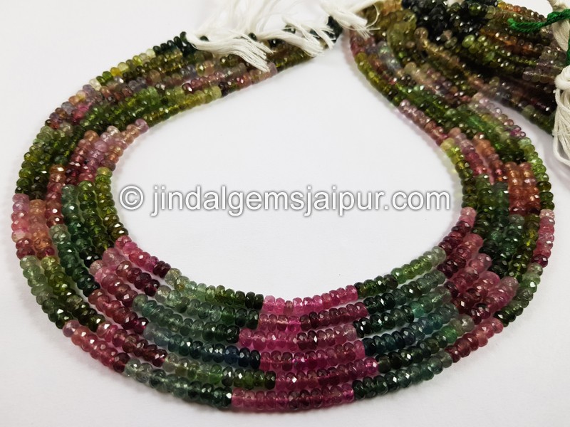 Tourmaline Faceted Roundelle Beads